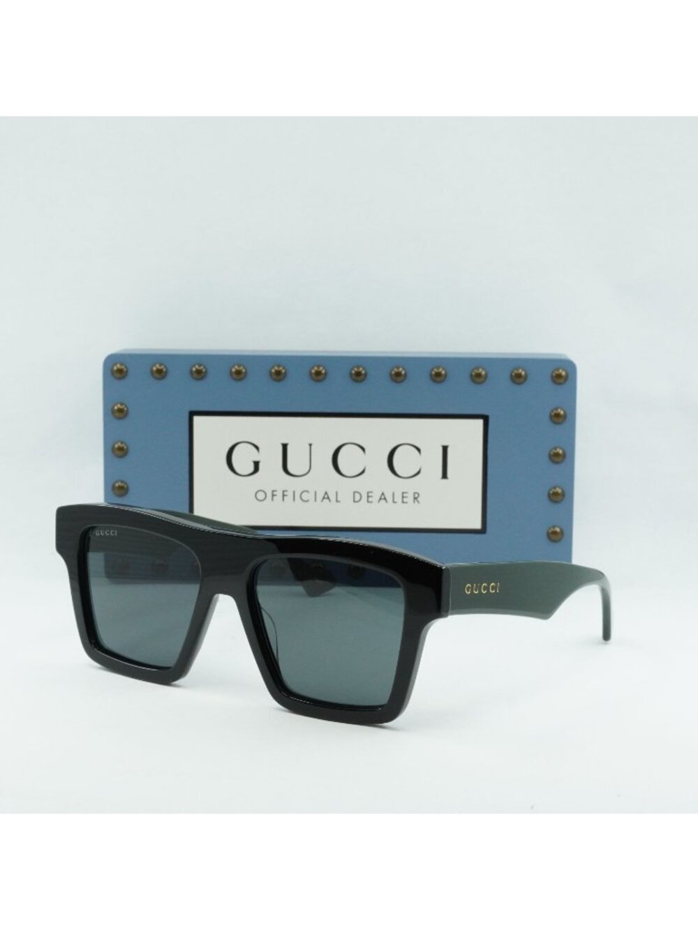 Gucci GG0962S 009 Square Unisex Sunglasses - Black / Grey